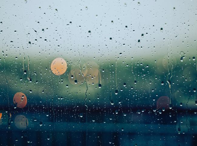 Rain on glazing